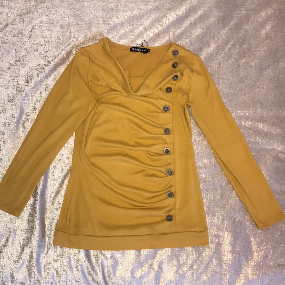 Mustard yellow long sleeve blouse